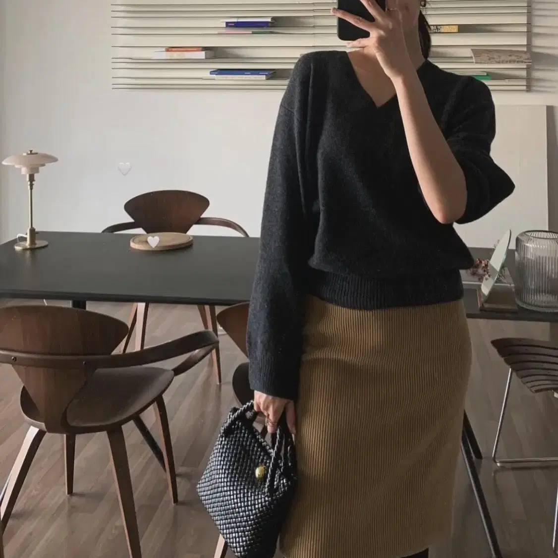 포유온 Nia corduroy midi skirt (S)