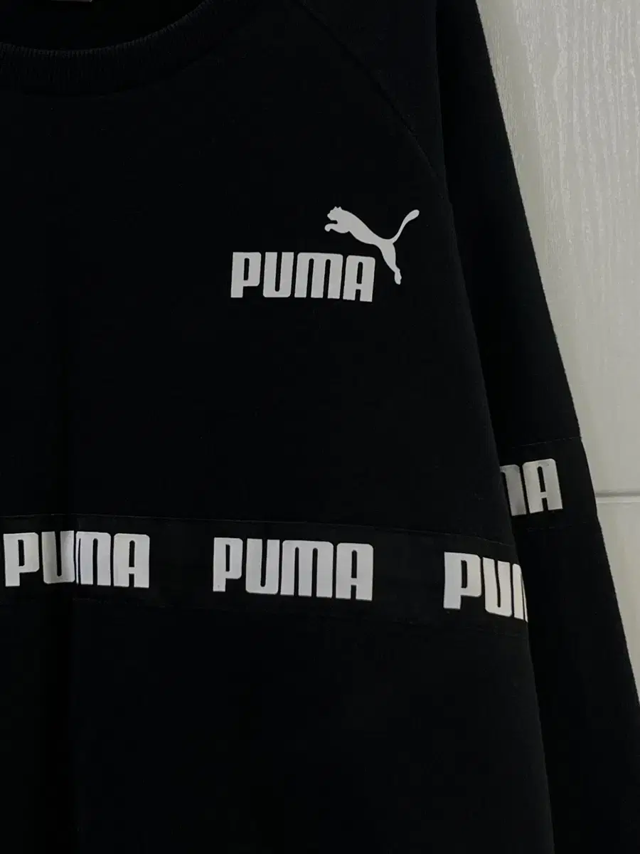 (L) puma 퓨마 남성 블랙 맨투맨 한번 착용