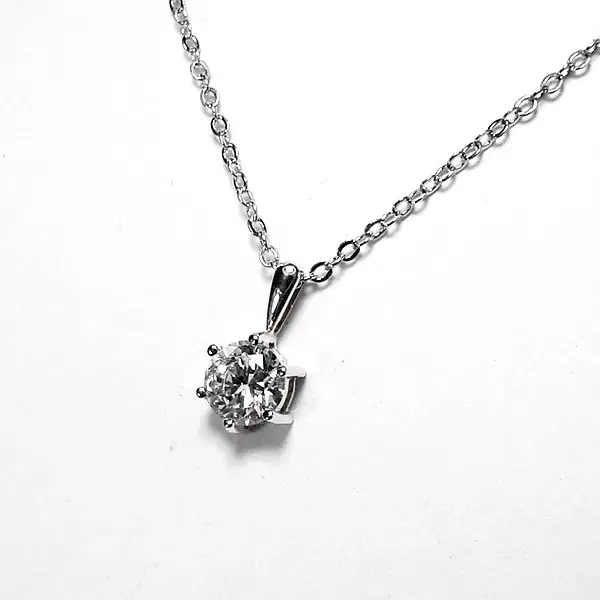 cubic zirconia 실버목걸이 다이아 1.3캐럿크기 엑설런트 컷팅