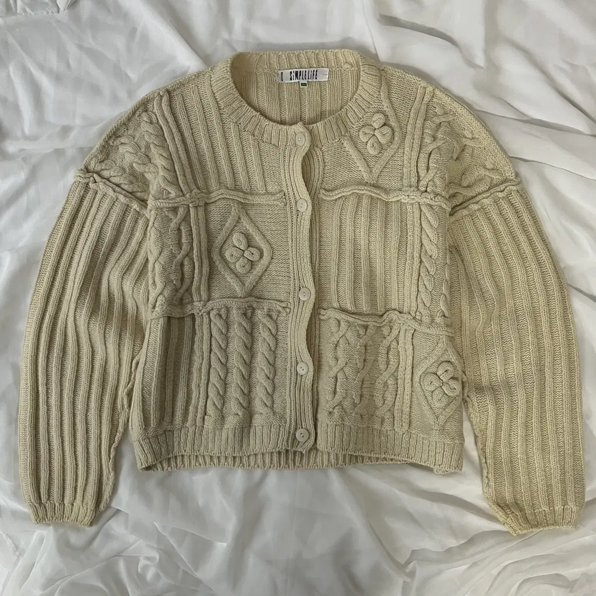 SIMPLE LIFE wool 100% knit cardigan