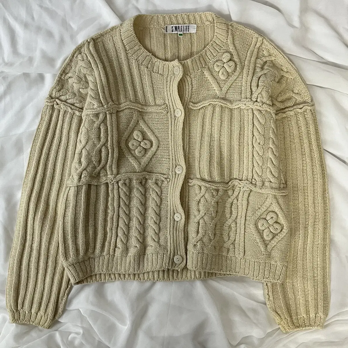 SIMPLE LIFE wool 100% knit cardigan