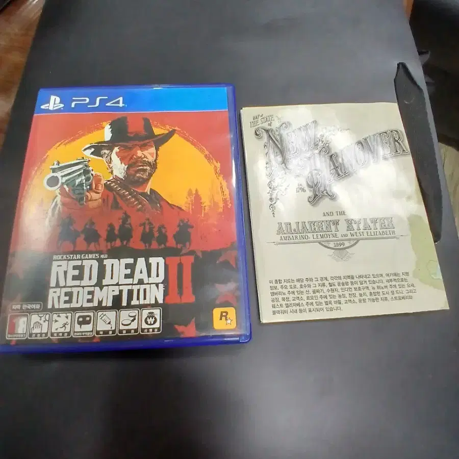 ps4 레드데드리뎀션2, 지도 있슴, cd2장