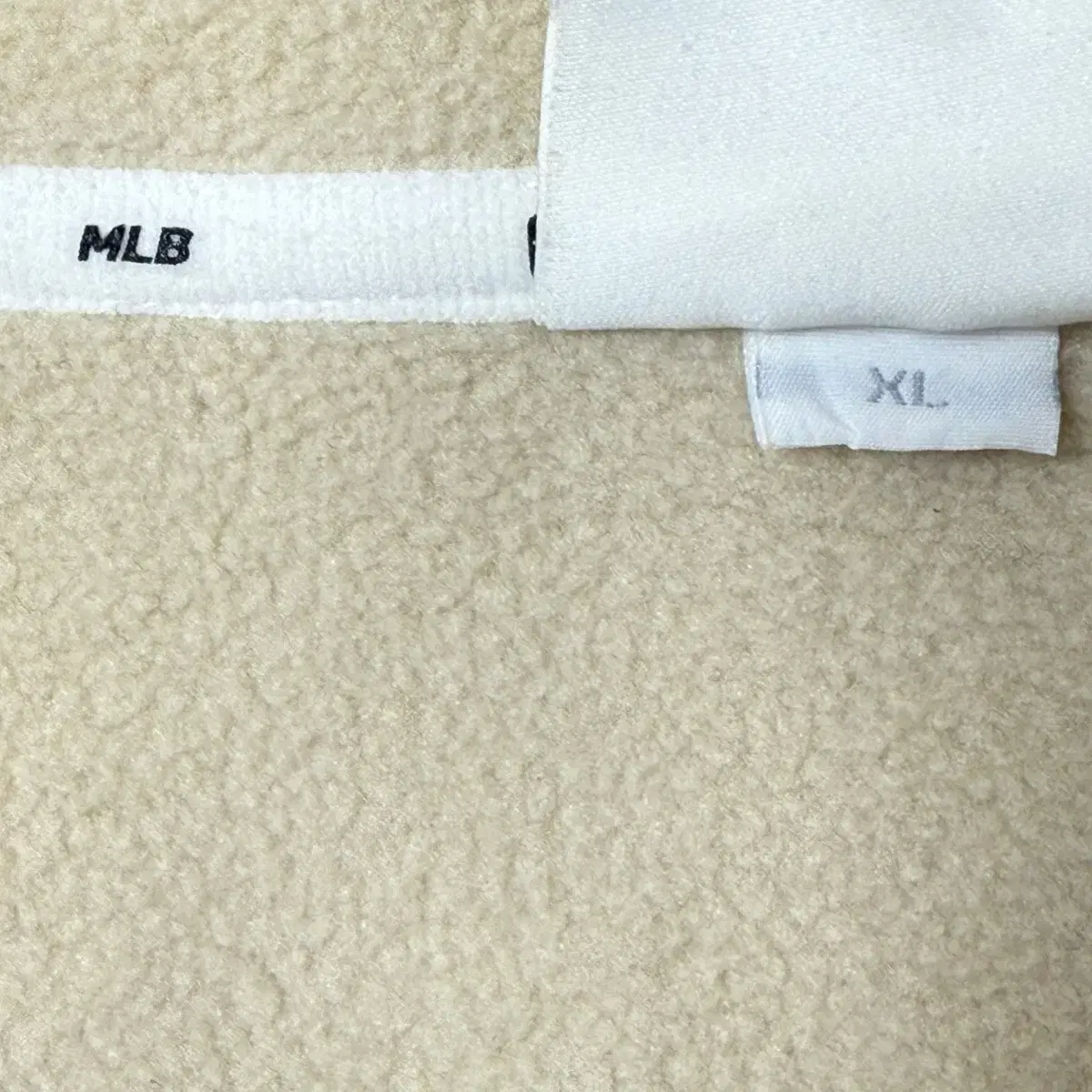 MLB 후리스 반집업 크림