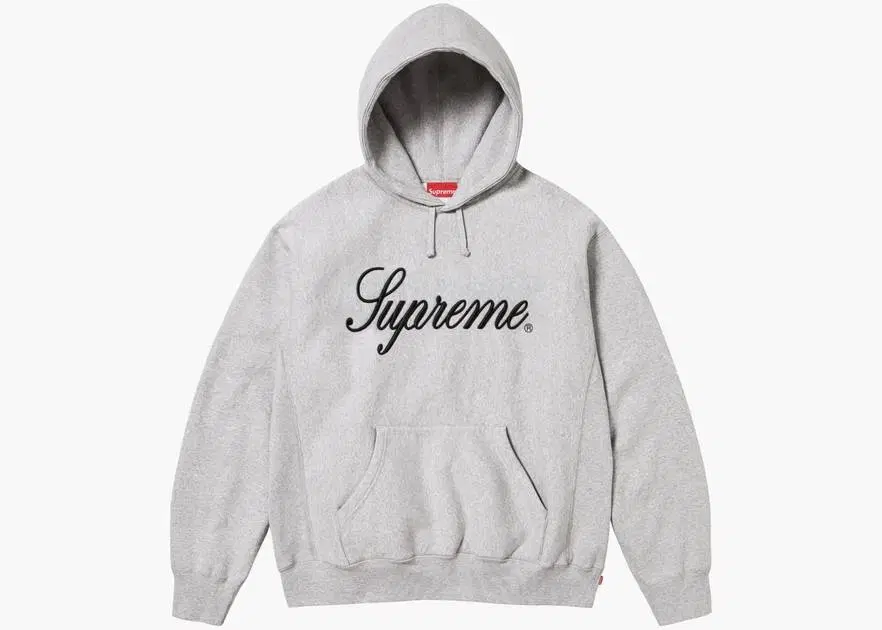 슈프림 Supreme 정품 레이즈드 스크립트 후드 스웨트셔츠 헤더 그레이