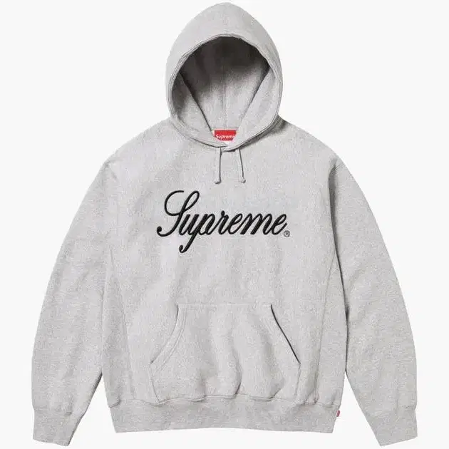 슈프림 Supreme 정품 레이즈드 스크립트 후드 스웨트셔츠 헤더 그레이