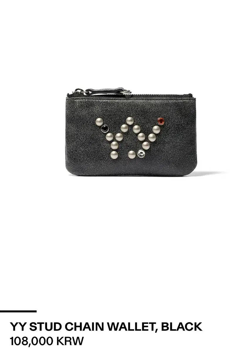 오픈와이와이 지갑 YY STUD CHAIN WALLET, BLACK