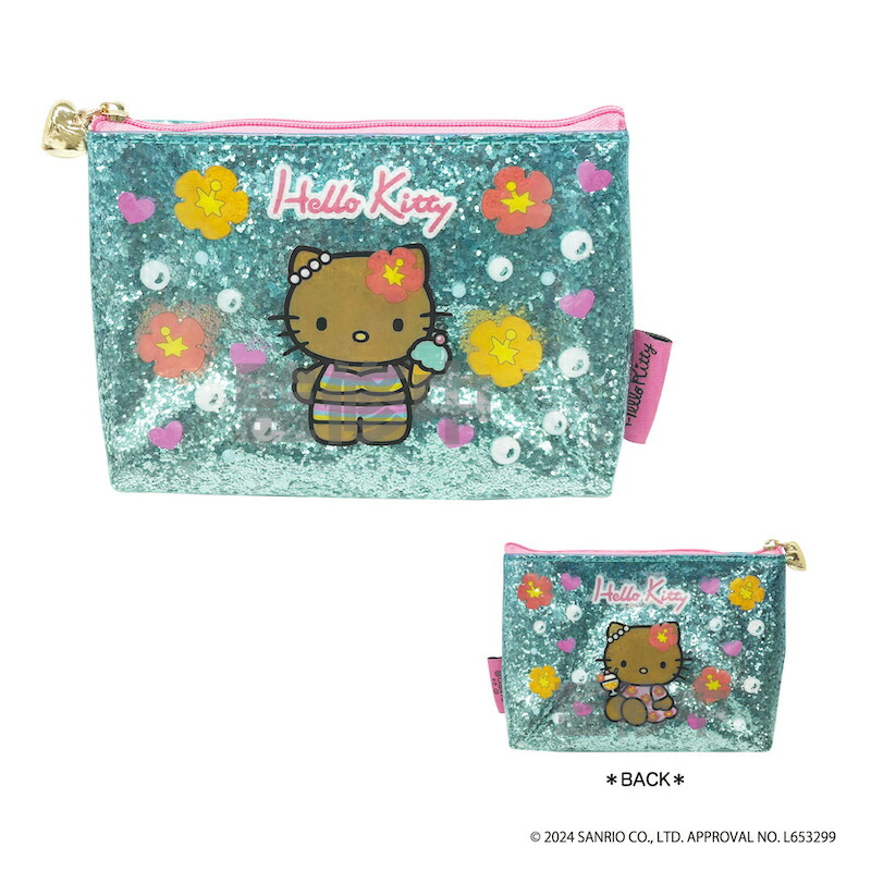 San Rio Hello Kitty Go Go Girl Collection Glitter Pouch Tanning Kitty