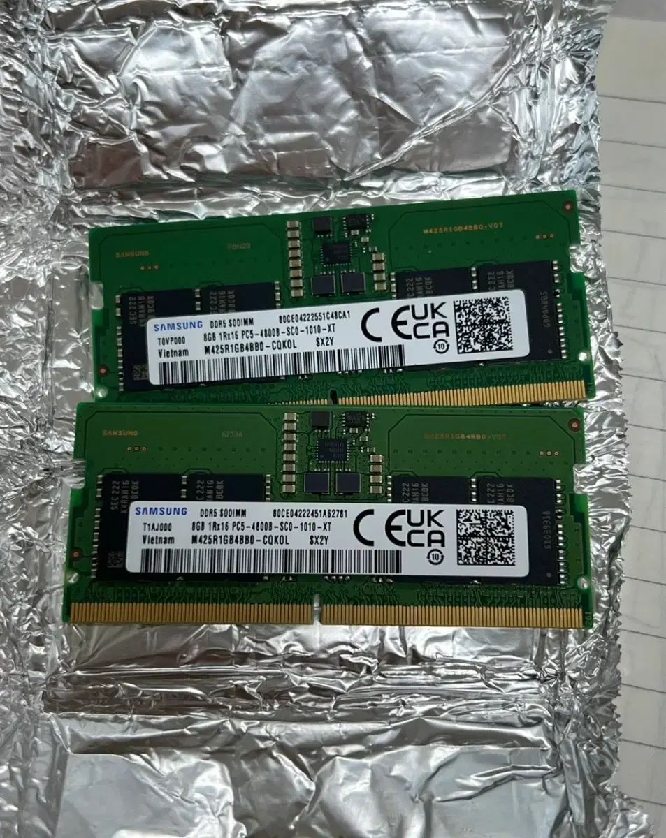 삼성전자 노트북용 DDR5 8gb 4800 *2개 일괄