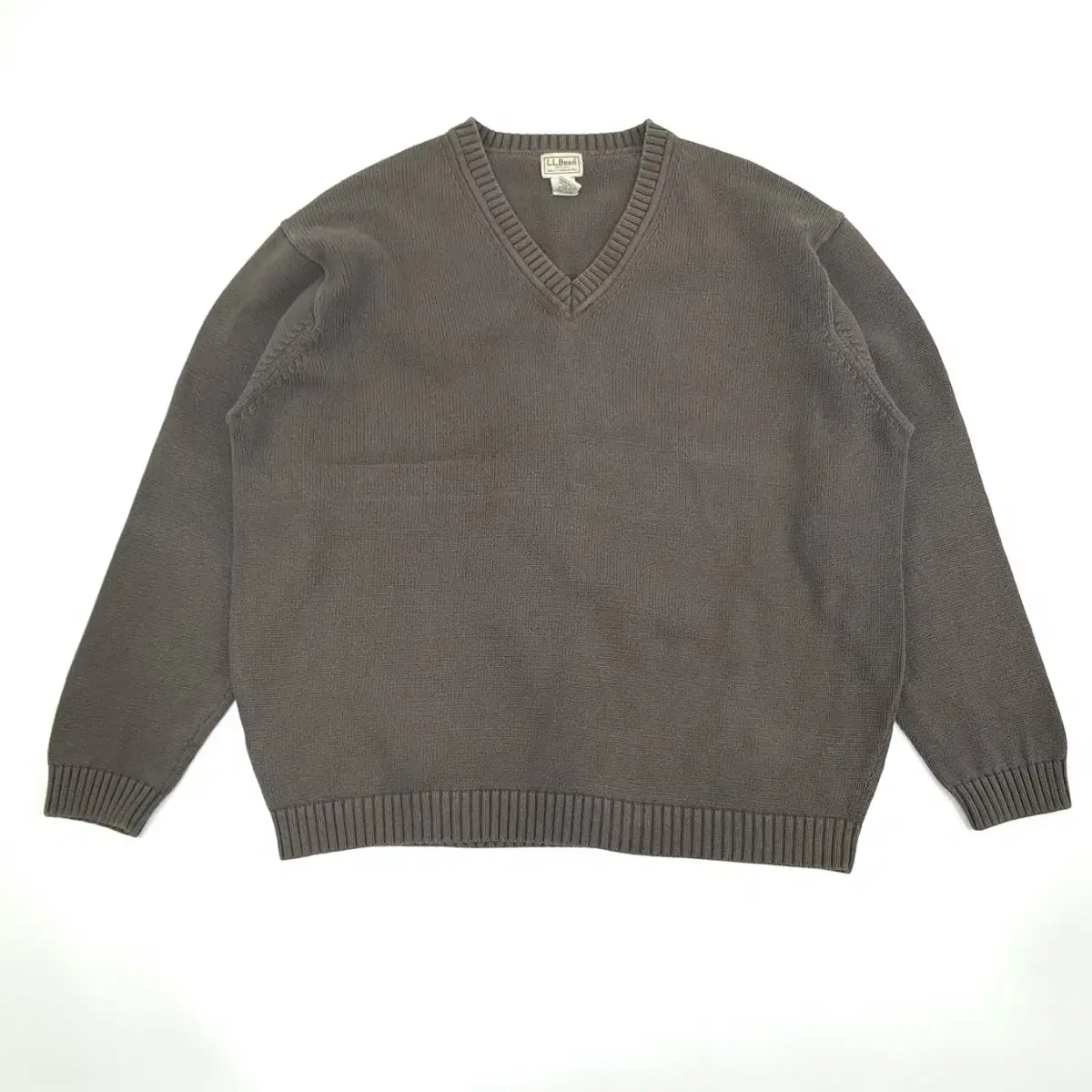 (CS346)2XL 엘엘빈 다크브라운 V넥 니트 스웨터 knit