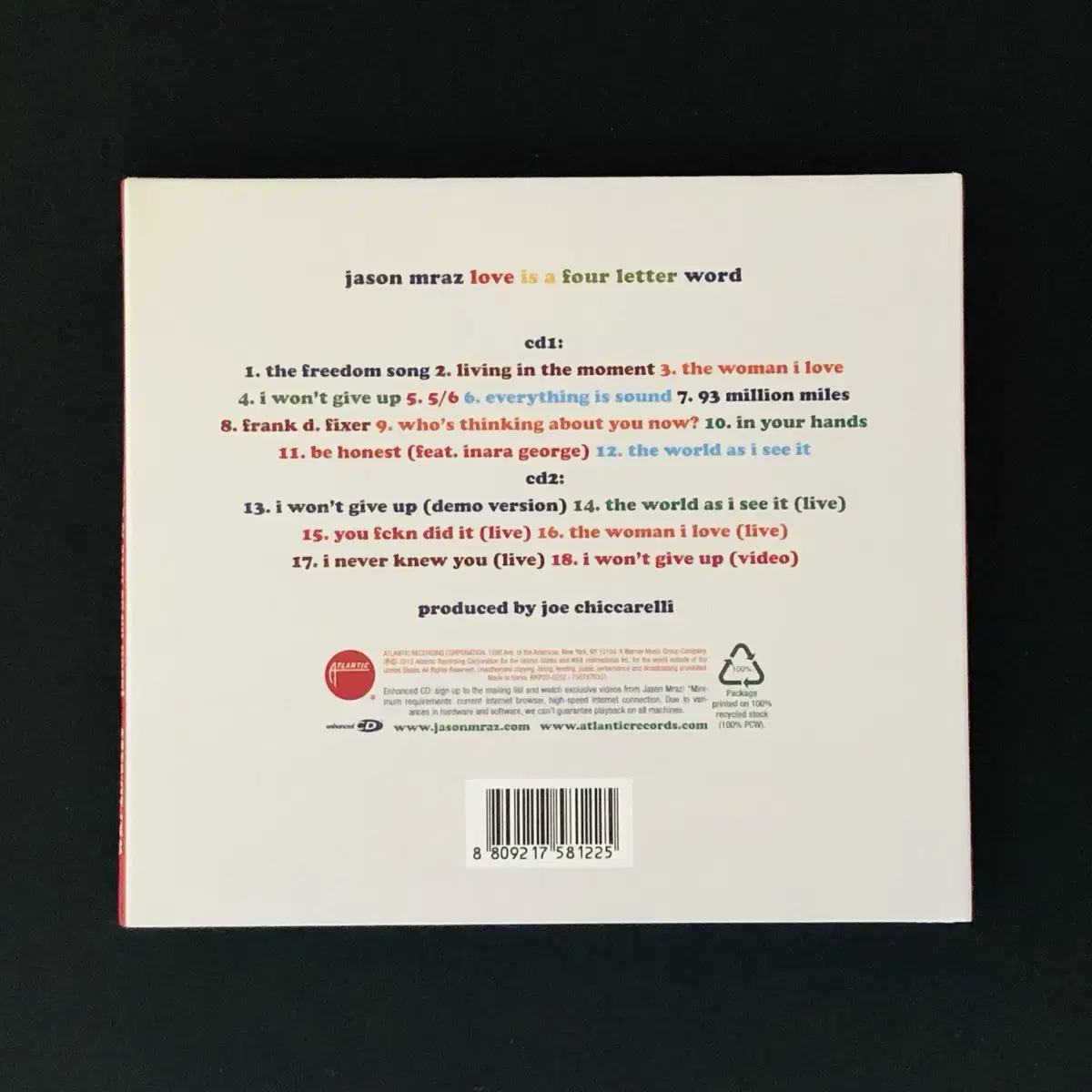 [CD중고] Jason Mraz / Love Is a Four Lette