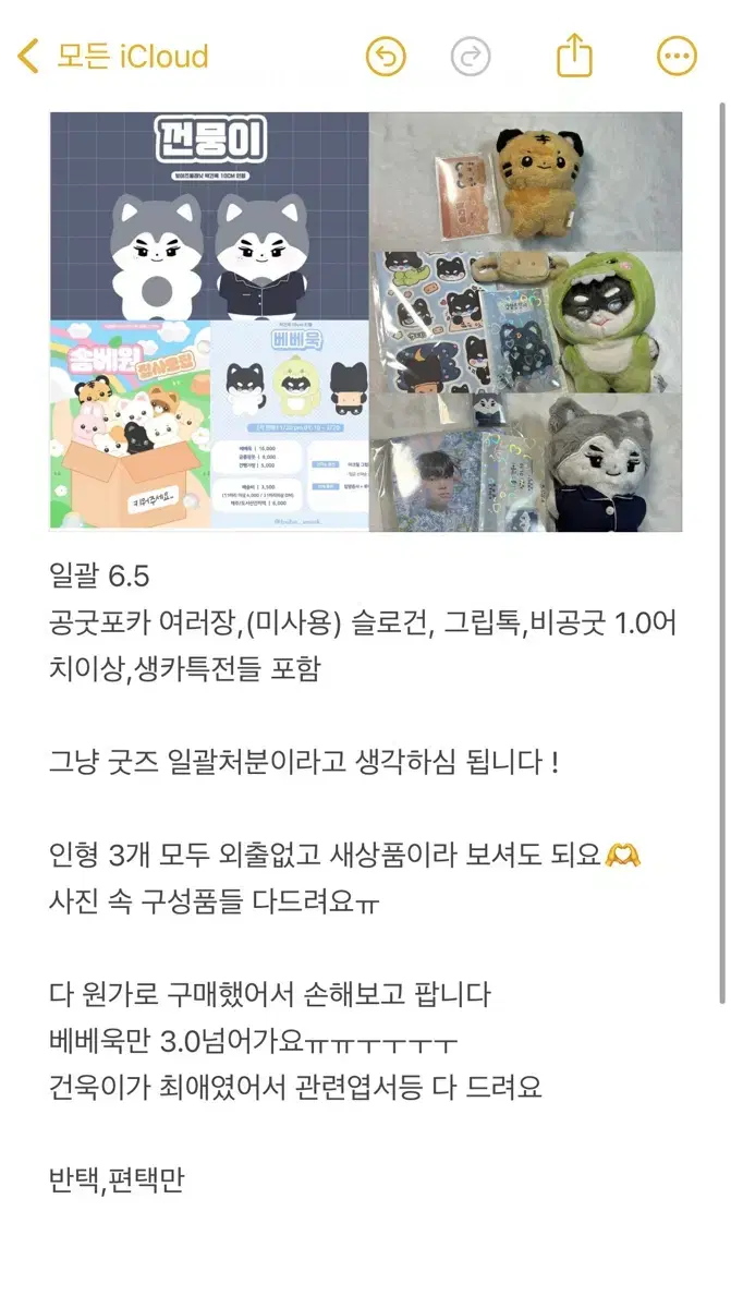 제로베이스원 박건욱 인형포카굿즈 일괄 처분 솜건욱 베베욱 껀뭉이 비공굿포