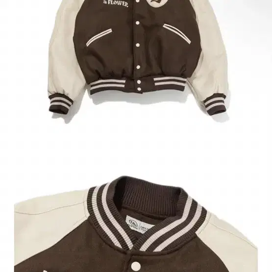 해비즘 바시티자켓 ROSE LLF VARSITY JACKET 브라운