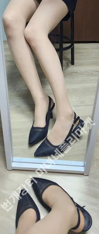 Mesh Slingback Heels 230/Black (Shot O)