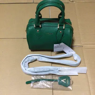앤코퀸 스크래치 인조 가죽 컬러 미니보스턴 그린 미사용품급 새상품급