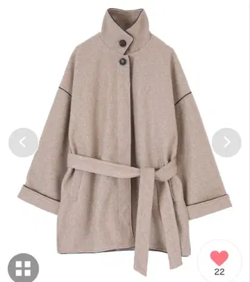 TITIVATE 티티베이트 파이핑 스탠드 컬러 하프코트 베이지