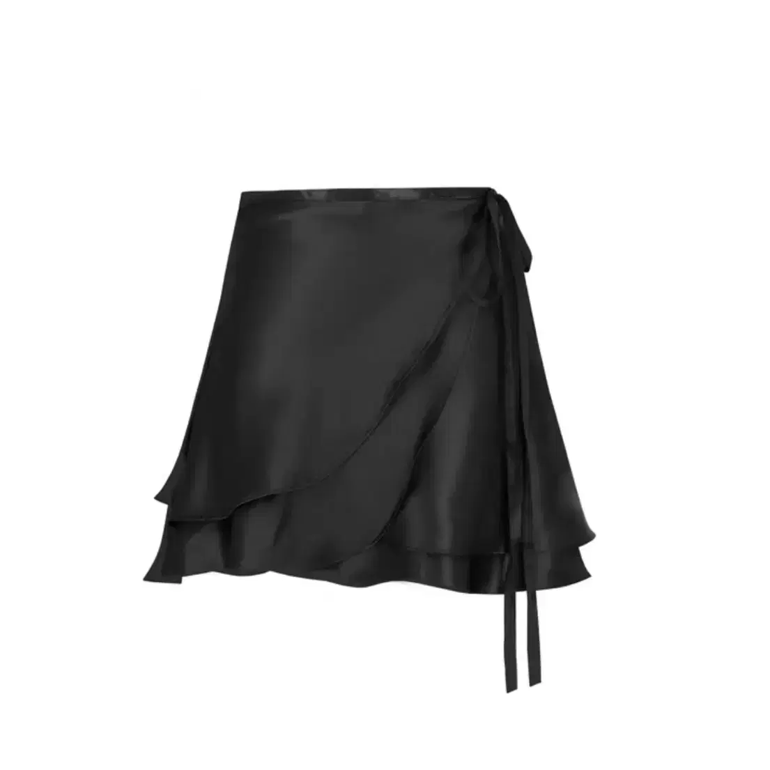 코프 COAP Serenade satin wrap skirt, Black