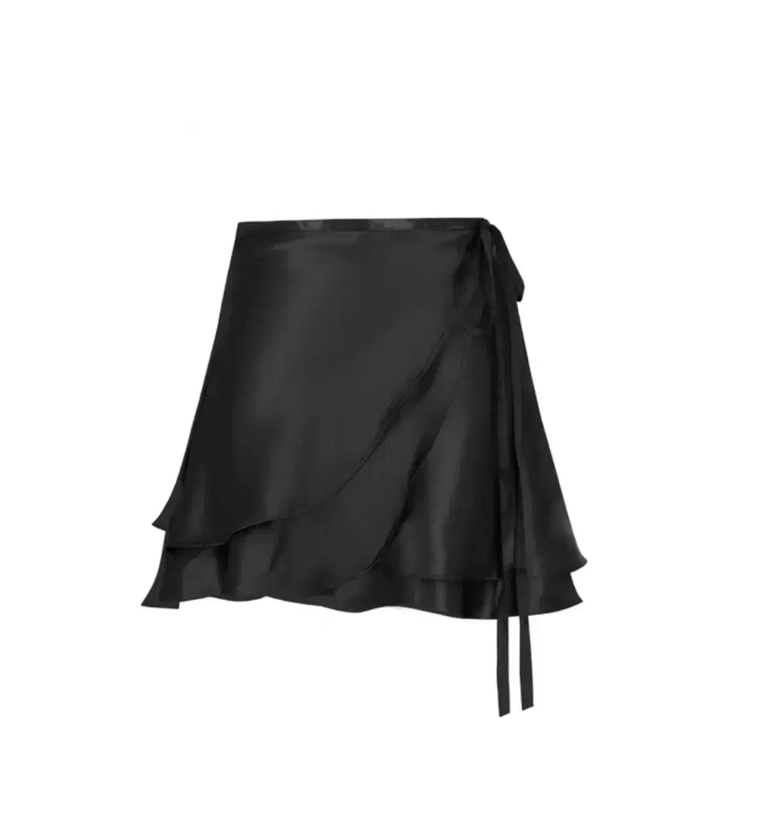 코프 COAP Serenade satin wrap skirt, Black