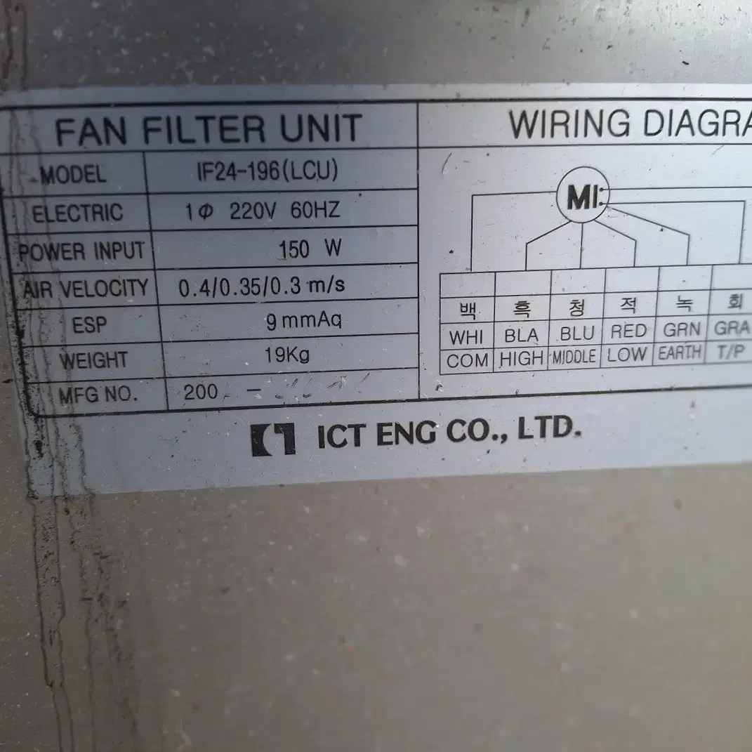 fan filter unit sfu 150w 팬필터 유닛 20대있음