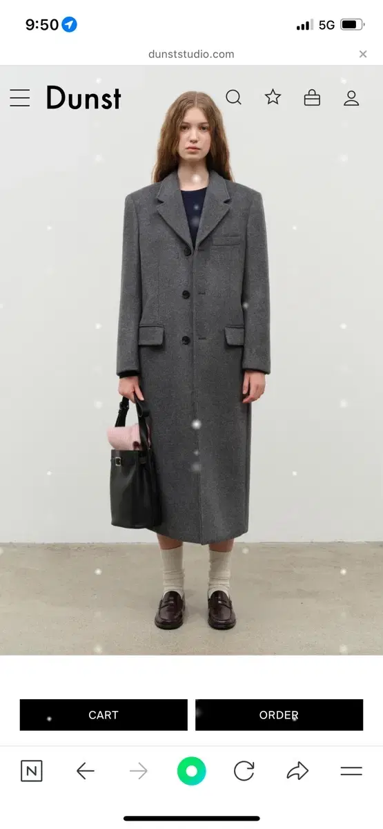 던스트 UNISEX 2-WAY 3 BUTTON CASHMERE COAT