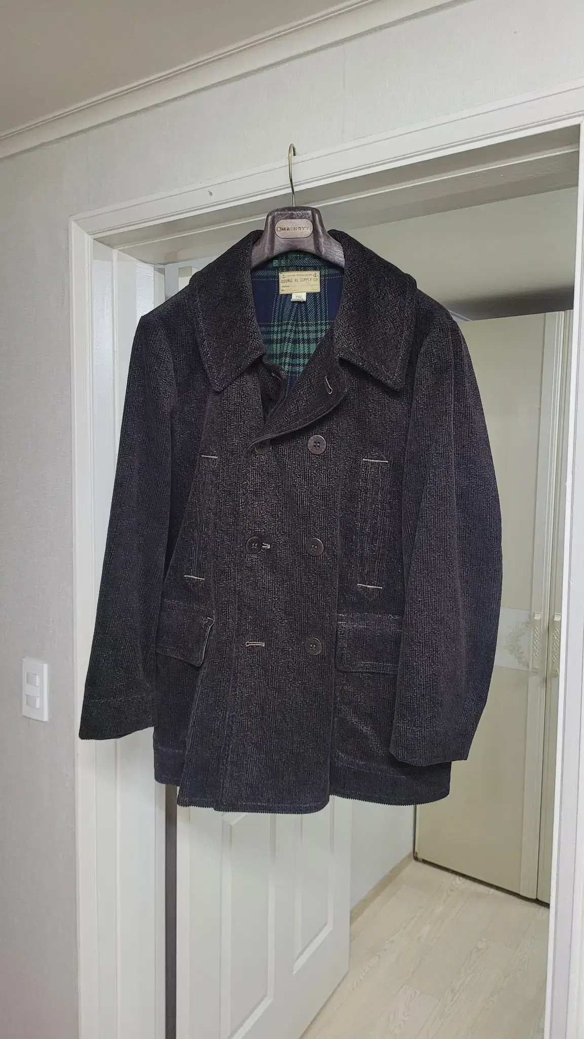 [XL] Double L Corduroy Peacoat