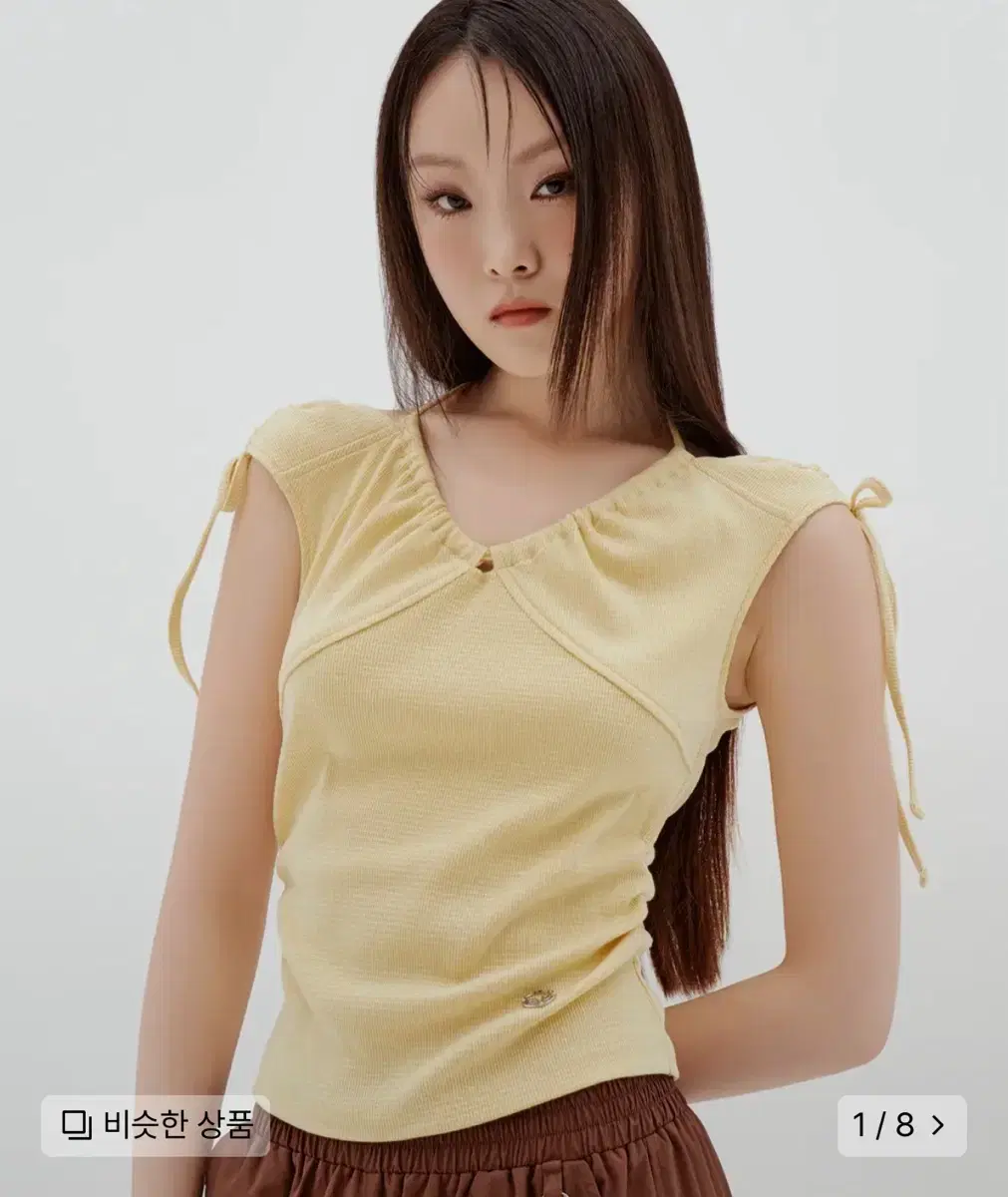 라라폭스 STRING HALTERNECK T-SHIRT YELLOW