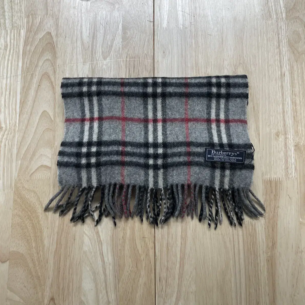 Grey Genuine Cashmere/Lambswool Muffler for Burberry