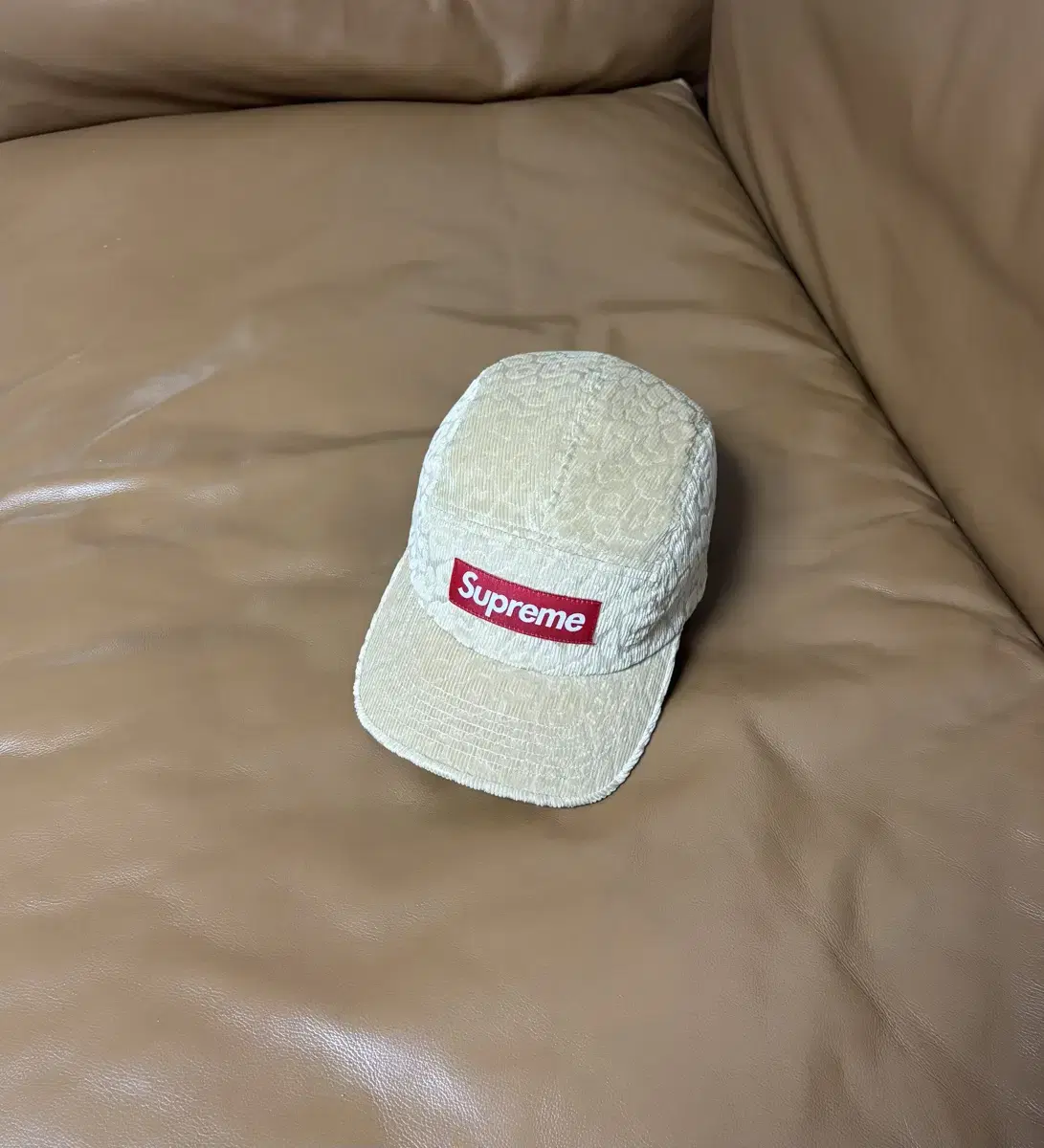 Supreme 슈프림 캠프캡 모자 (Leopard Tan Beige)