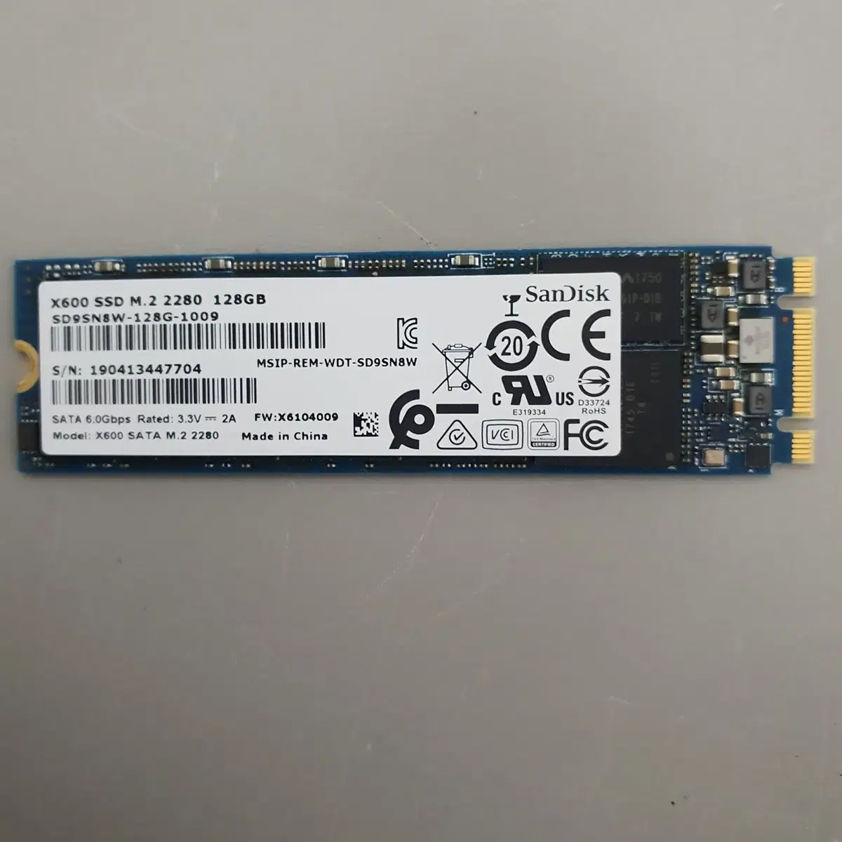 [무료배송] 중고 Sandisk X600 SATA M.2 128GB