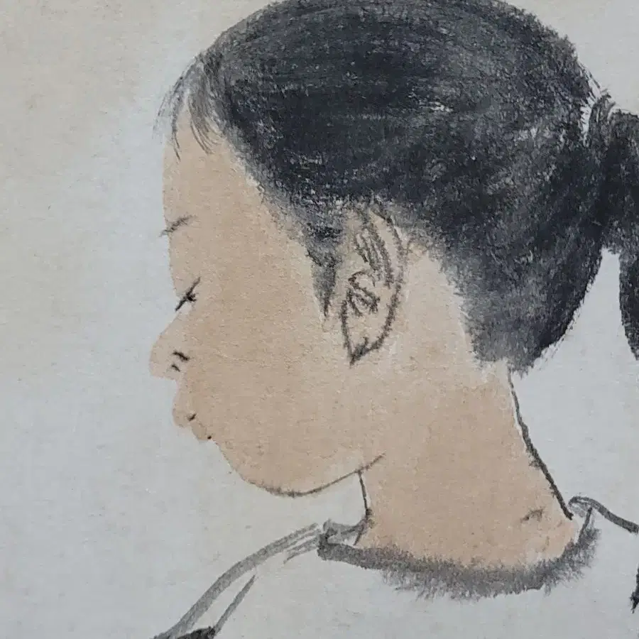 한국화 그림 소녀 작가 미확인