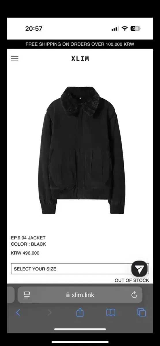 XLIM EP.6 04 JACKET Black (M)