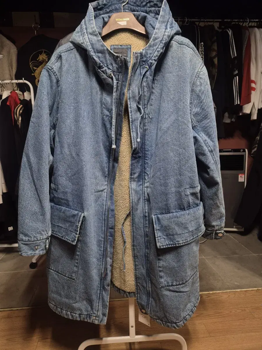 Zara Jeans Hooded Long Jacket