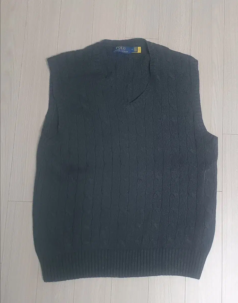 Polo Ralph Lauren Cable-knit Cotton Sweater Vest Charcoal Size M