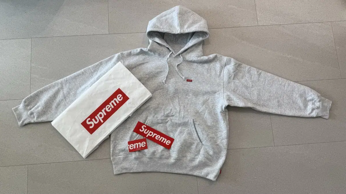 (NEW) Supreme Smallbox Gray Hoodie M