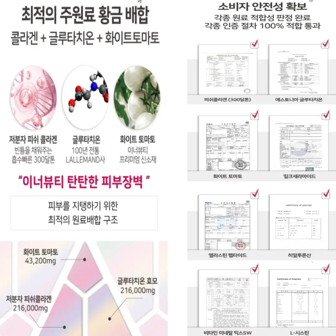 [2개월]뉴트리러쉬 화이트 글루타치온 콜라겐 엘라스틴 히알루론산 60정