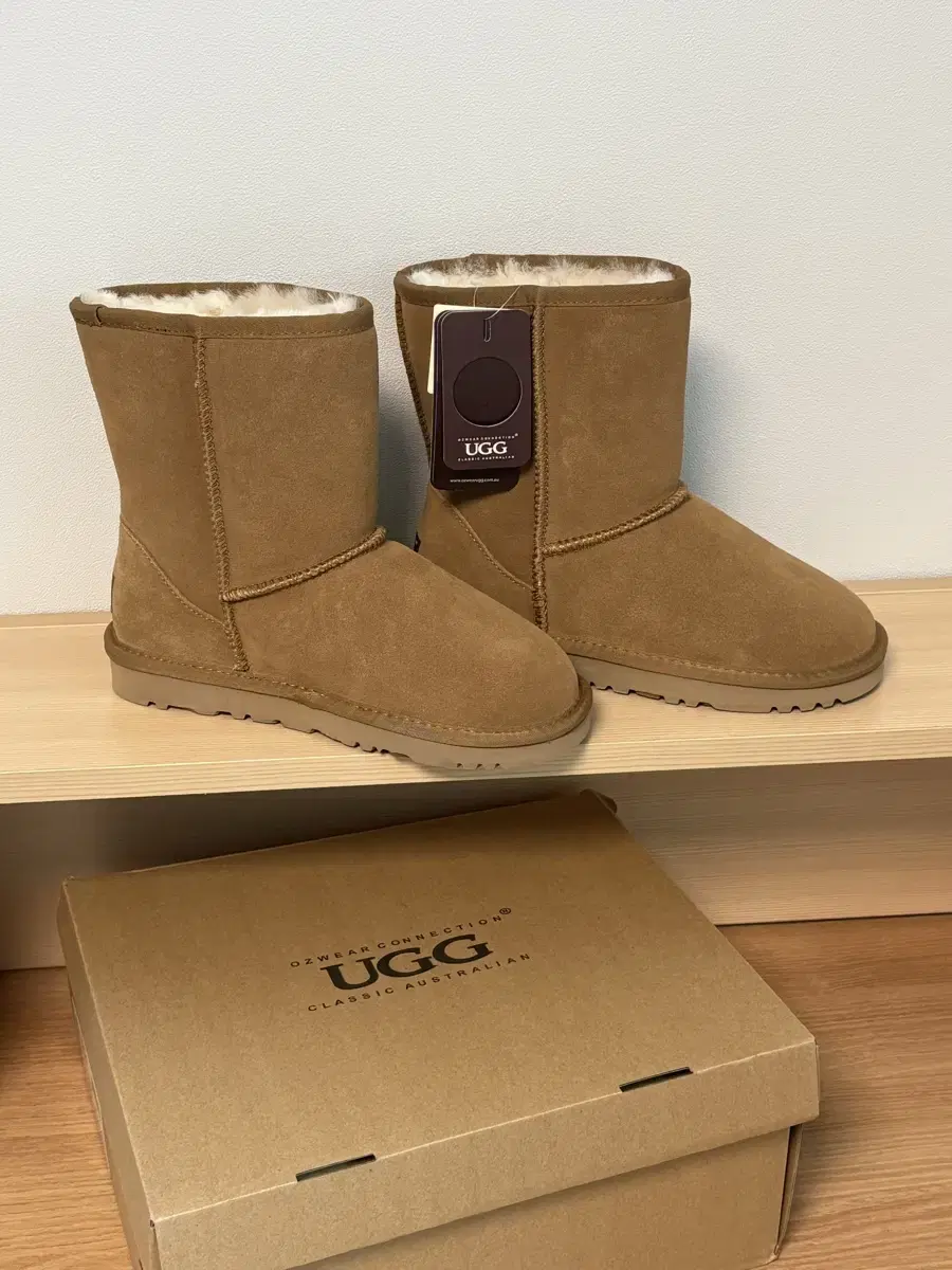 OZWEAR UGG 오즈웨어 소가죽 남여공용 클래식 숏 어그부츠 37