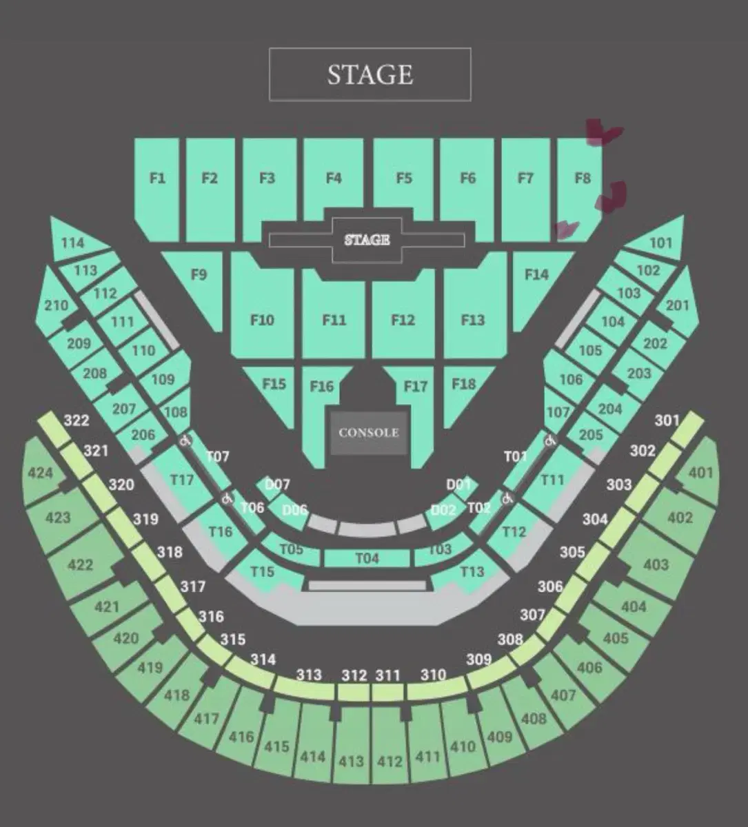 데이식스 콘서트 12/21 막콘 F8구역 7열