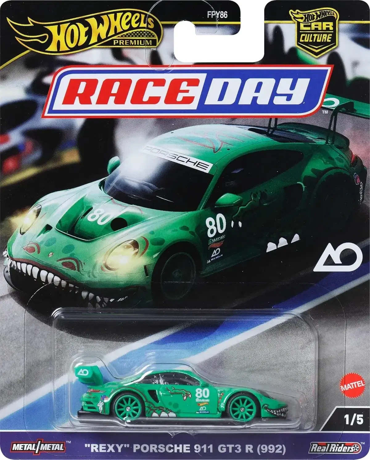 1:64 핫휠 프리미엄 포르쉐 911 GT3 R (992) 'REXY'