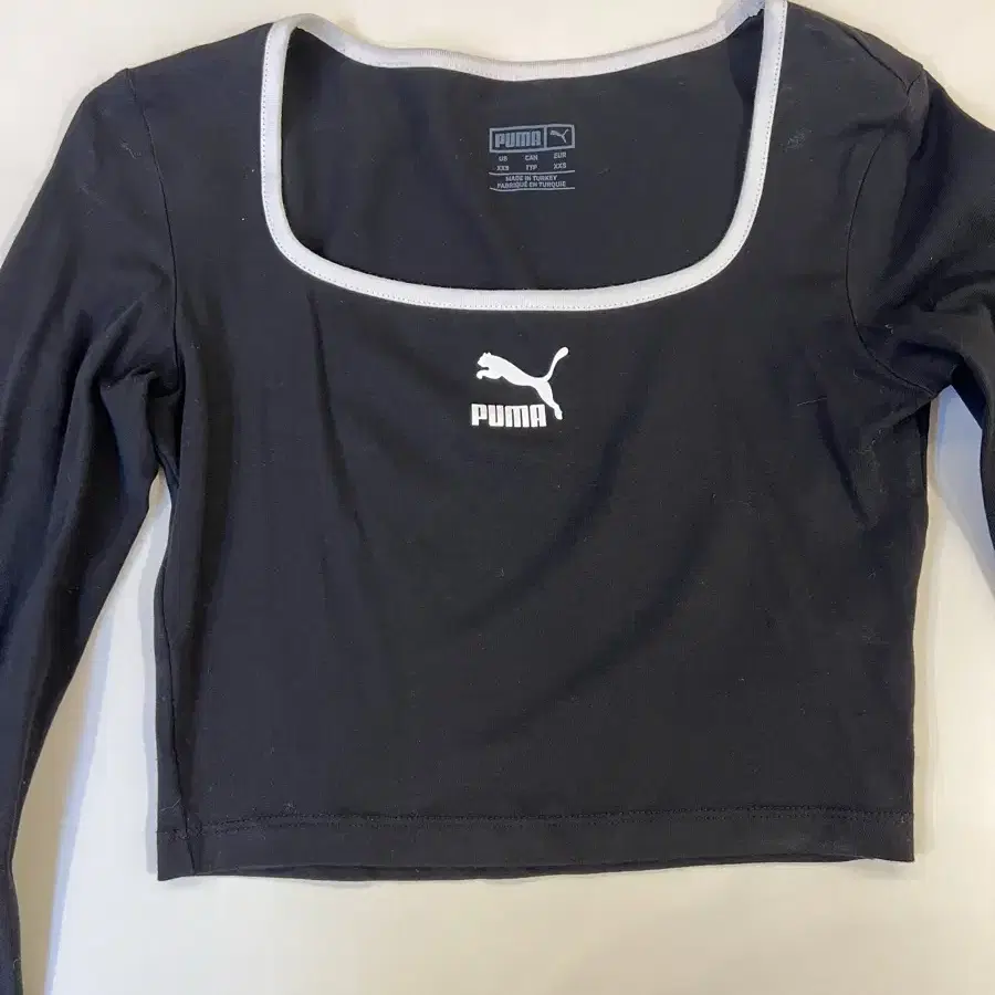 푸마 square neck crop top(black)