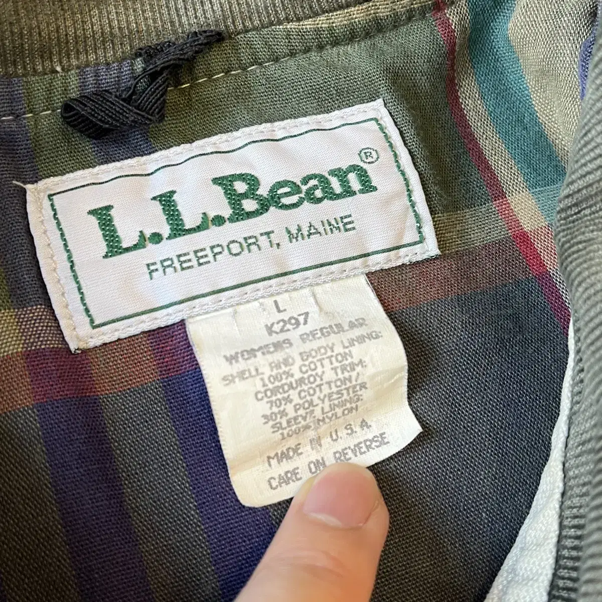 80~90년대 미국 생산 llbean 정품 엘엘빈 아이보리 헌팅 자켓