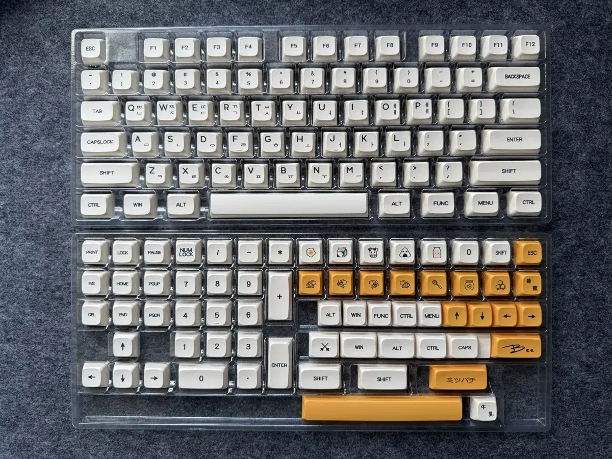 기계식 키보드 꿀벌 PBT 키캡 (한글, XDA, 염료 승화)