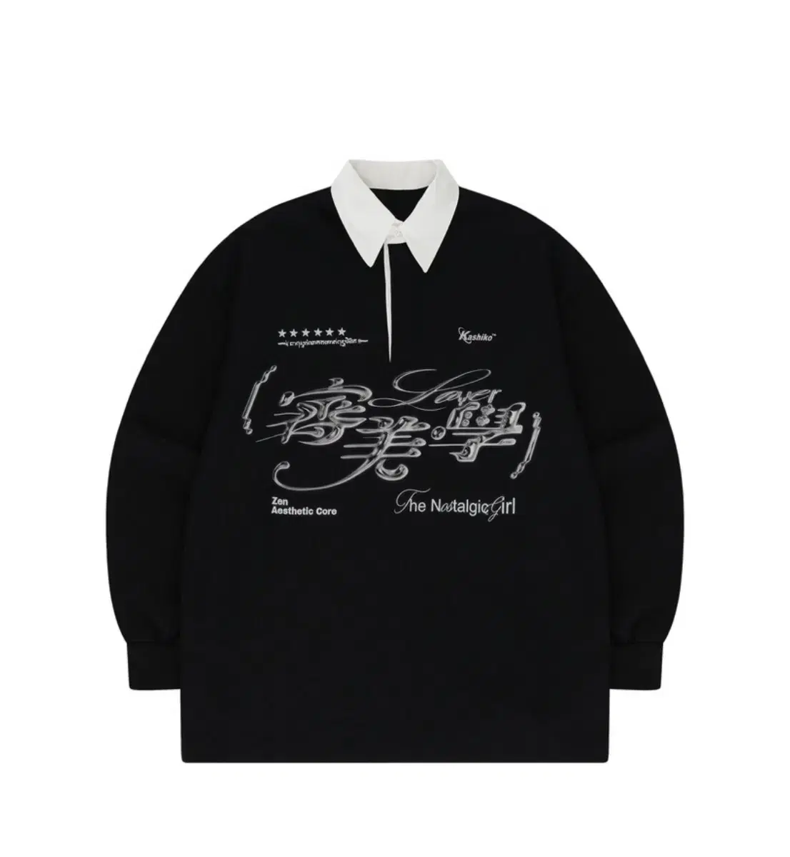 새상품)카시코Aesthetic CollarRugbyShirts카라럭비셔츠