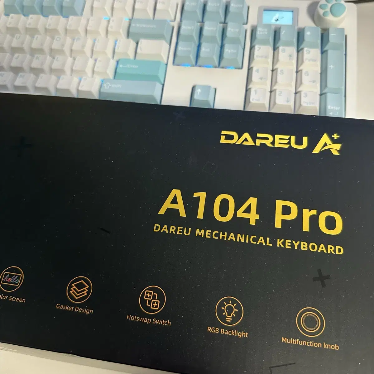 다얼유 A104pro 유무선 기계식 키보드 풀배열 저소음머스타드축 풀세트