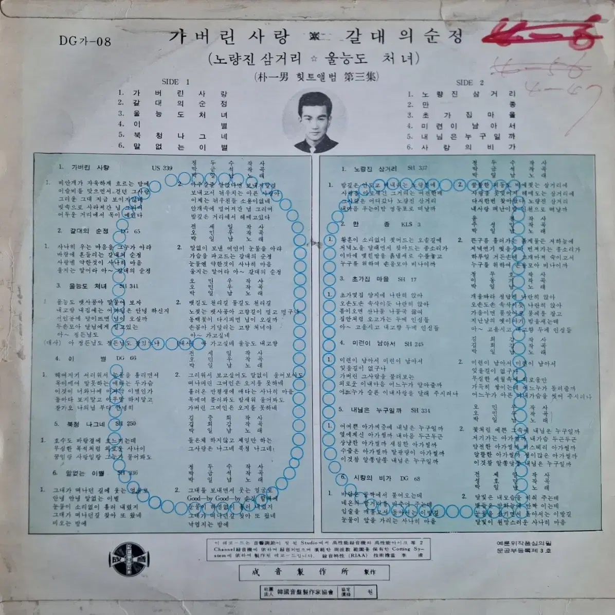 박일남 힛트앨범 제3집 LP