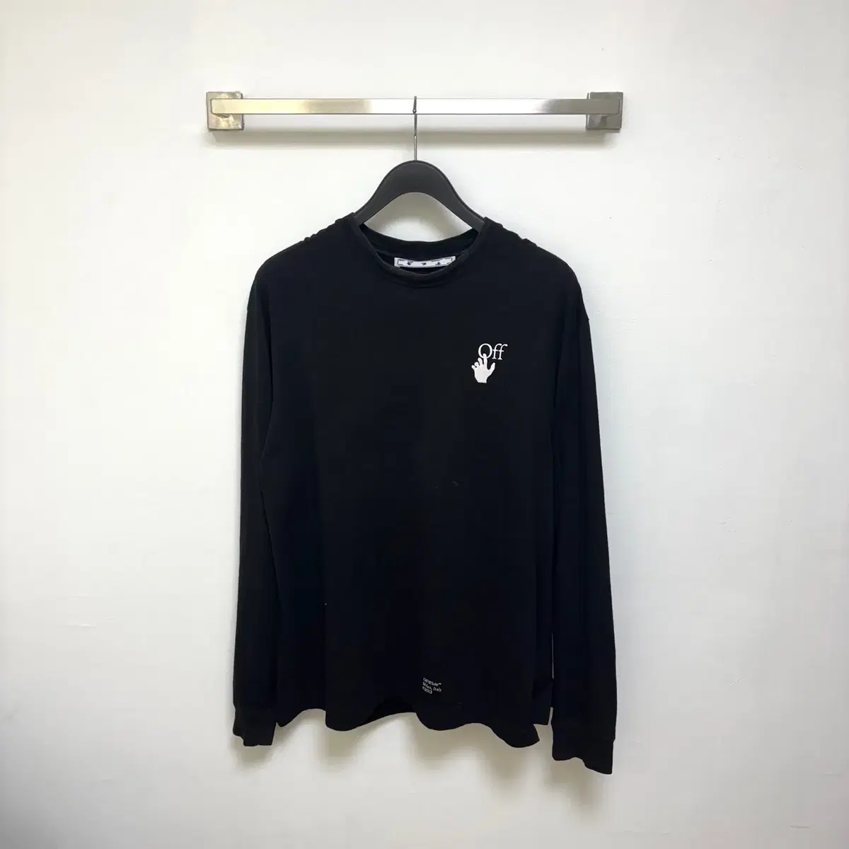 (2xl)오프화이트 카라바조 맨투맨 블랙