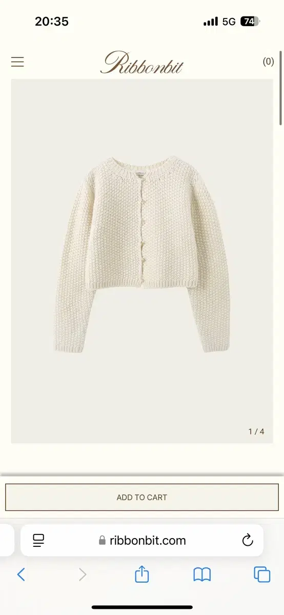 Ribbonbit 리본빛 Teddy Knit Cardigan 새상품