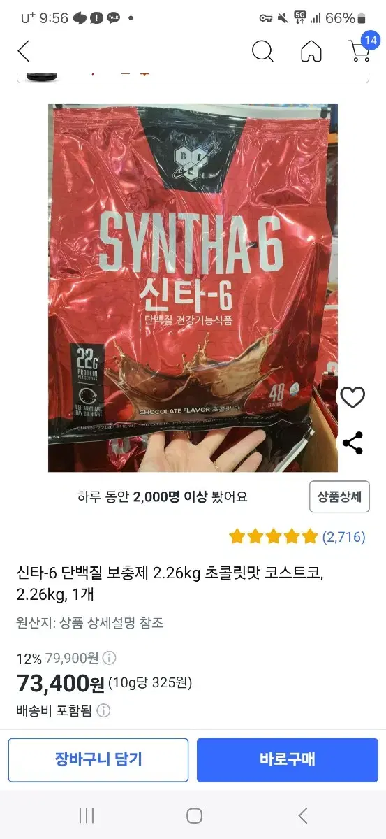 신타6 초코맛 2.26kg 급처