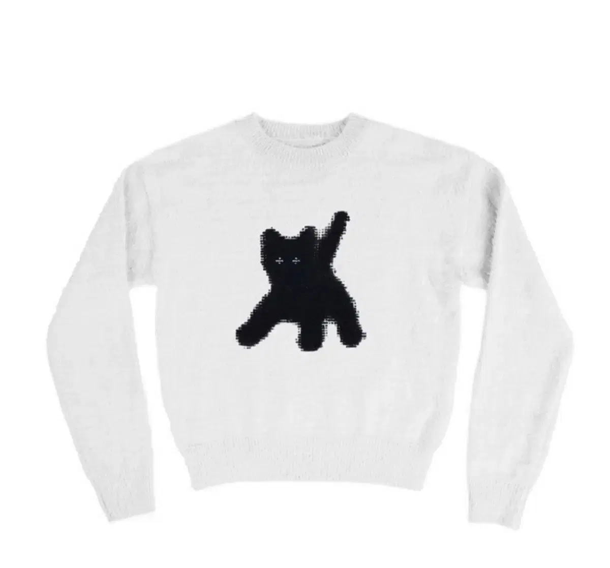 aeae FLASHED CATS ANGORA KNIT-[WHITE]