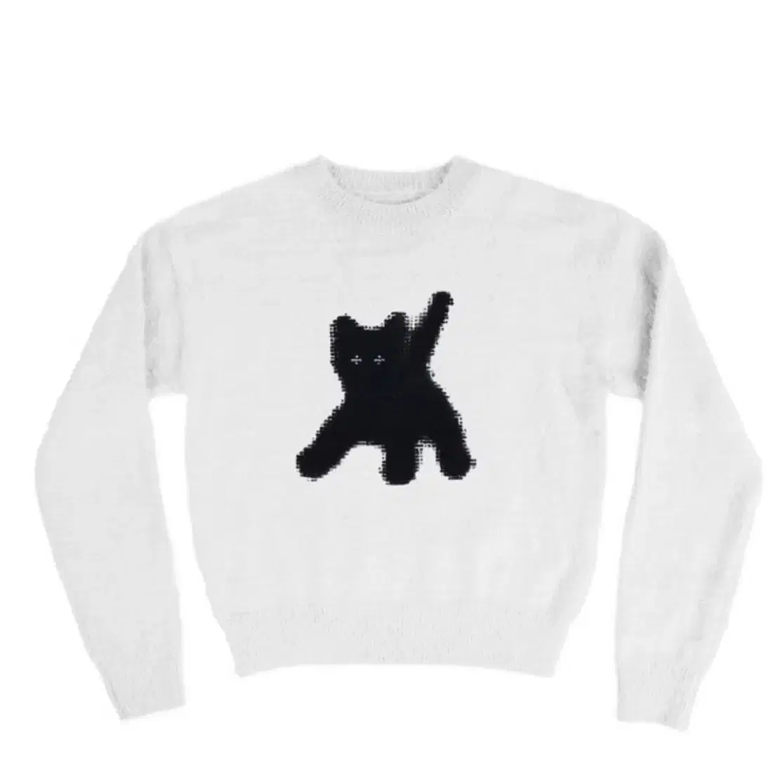 aeae FLASHED CATS ANGORA KNIT-[WHITE]