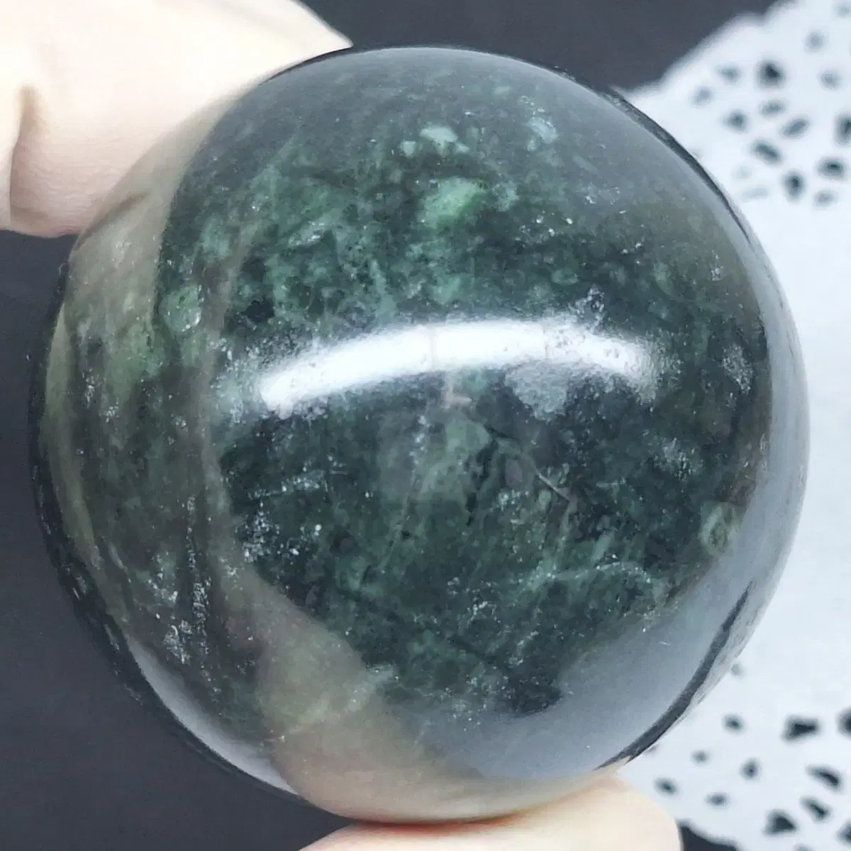 천연 세르펜타인 sphere 40mm 96g/팔랑귀되지않는 독립에너지발산