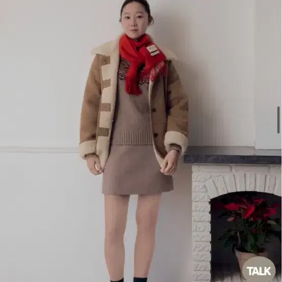 [1회 착용] 드파운드 suede shearling single coat